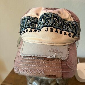 Distressed Pink Patchwork Cap - Embroidered Logo